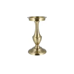 Kerzenhalter , gold , Metall , Maße (cm): H: 25,5  Ø: 8