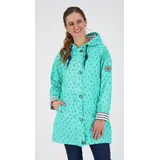 Regenjacke ANKERGLUT "Friesennerz ANKERGLUTZAUBER", Damen, Gr. 50 (XL), blau (türkis), Obermaterial: 100% Polyurethan; Futter: 100% Polyester, figurumspielend, gerader Abschluss mit Druckknopf, Jacken Regenjacke, auch in Großen Größen erhältlich