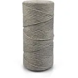 Netuno 1x Makramee Garn Graubeige 3 mm 100 m einfach gedreht Baumwollkordel Kordelband Naturkordel Bunte Baumwoll-Bastelschnur für Makramee Garn Kordel Makramee farbig Twisted Macrame Cord Cotton