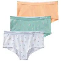Buffalo Panty (Packung, 3-St) Uni und Blümchen-Print in einer