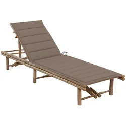 vidaXL Garten-Sonnenliege mit Auflage Bambus