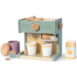 Kinder-Kaffeemaschine MUSTERKIND "Coffea", grün (salbei, natur), Spielzeug-Haushaltsgeräte, KinderB:18,6cm H:17,5cm T:12cm, Holz, FSC-Holz aus gewissenhaft bewirtschafteten Wäldern, B:18,6cm H:17,5cm T:12cm