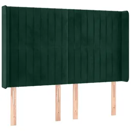 vidaXL LED Kopfteil Dunkelgrün 147x16x118/128 cm Samt