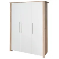 roba Kinderkleiderschrank Malo 135 x 52,5 x 190 cm Holz Eiche weiß