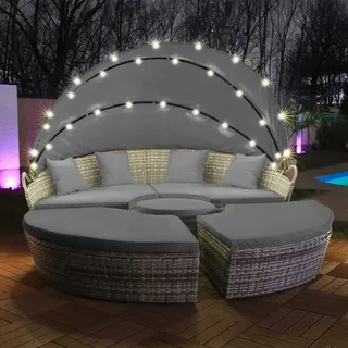 Swing&Harmonie Gartenliege Ø 180 cm grau