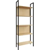 VCM Holz Metall Stand Regal Bücher Flakos 5fach - Braun