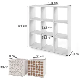 Vicco Raumteiler Nove 104 x 29 x 108 cm Weiß