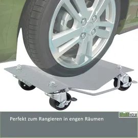 Trutzholm Rangierhilfe für PKW 4 Stück jeweils 680 kg Rangierroller V Form Schwenkgriff 360° drehbar