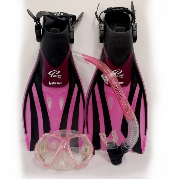 Ocean Pro - ABC-Set Bat - Flossen & Schnorchel & Maske - Pink - 4-8...