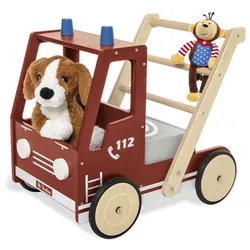Pinolino Lauflernwagen »Feuerwehrauto Fred«, BxHxT: 38 x 48 x 54 cm, max. Belastung: 15 kg - rot
