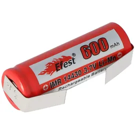 AccuCell IMR 14430 600mAh 3,6V - 3,7V Li-Ion-Akku mit Lötfahne U-Form, Abmessungen 42,63x14,4mm