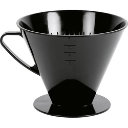 4x Wüllner & kaiser Kaffeehandfilter 1×6 mit 2 Löchern schwarz, Kaffeebereiter, Schwarz