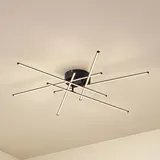 Deckenleuchte Lindby, Elviano, Schwarz, für Wohnzimmer, Aluminium, Modern - 9