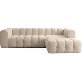 WFL GROUP Ecksofa Mochi L-Form 5-Sitzer, Rechts, Samt, dunkelgrün 290/75/193 cm