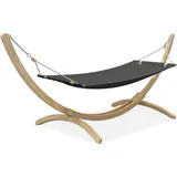 Konsimo Konsimo® Hängematte mit Gestell "CORRELO", dunkelgrau, holz, Textil, 395x143x145 cm, Hergestellt in Europa, Gartenmöbel, Hängematten