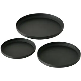 Boltze Untersetzer für Kerzen MIO, 3er-Set, schwarz matt