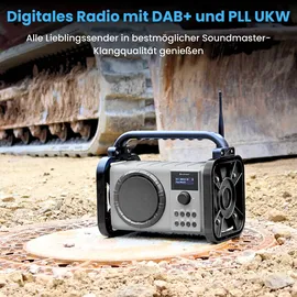 Soundmaster DAB80OR Baustellenradio DAB+ Bluetooth Akku IP44 spritzwassergeschützt