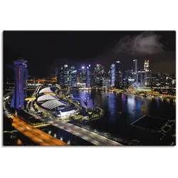 Artland Leinwandbild »Singapur bei Nacht«, Bilder von Asien, (1 St.), auf Keilrahmen gespannt Artland Farbe Bild(er): bunt