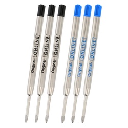 Online Pen Kugelschreiber Kugelschreiberminen, G2-Format, für Standard-Kugelschreiber, hergestellt in der Schweiz blau|schwarz