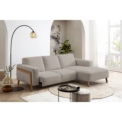 Ecksofa EXXPO - SOFA FASHION "Starr, modern und klassisches Design, hochwertige Verarbeitung, bequem", beige, B:250cm H:84cm T:163cm, Sofas, L-Form, wahlw. elektrische Sitztiefenverstellung, Massivholzfüße