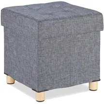 Relaxdays Sitzhocker mit Stauraum Polyester Grau