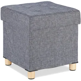 Relaxdays Sitzhocker mit Stauraum Polyester Grau