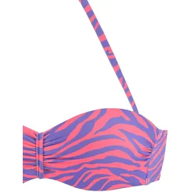VENICE BEACH Bügel-Bandeau-Bikini-Top Damen violett-koralle Gr.34 Cup C