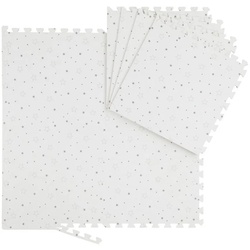 relaxdays Puzzlematte 8tlg. Puzzlematte mit Sternen grau|weiß