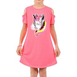 KMISSO Paillettenkleid Mädchen Kleid Wende Pailletten Einhorn-Motiv (1-tlg) bequem zu tragen rosa 92