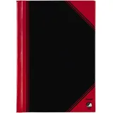 Bantex Notizbuch Chinakladde DIN A6 liniert 96 Blatt schwarz/rot