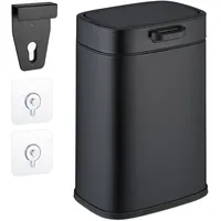 Relaxdays Küchenmülleimer hängend, 5l, Biomüllbehälter, Inneneimer, Wandmontage, Türmüllbehälter, schwarz