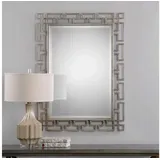 LEONIQUE Spiegel Sandra (1-St), Wandspiegel, Silber, Verzierungen, Facette, Design, 84x114 silberfarben