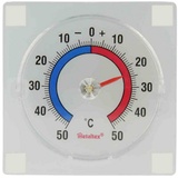 Metaltex Fensterthermometer quadratisch aus Kunststoff, zum Kleben