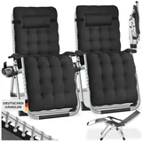 Tectake Sonnenliege klappbar 84 x 168 x 82,5 cm schwarz 2 St.