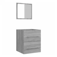 VidaXL Badschrank mit Spiegel Grau Sonoma 41x38,5x48 cm
