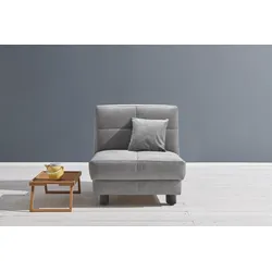 Schlafsofa ELL + ELL "Tilda", grau, B:85cm H:90cm T:100cm, 100% Polyester, Sofas, Breite 85 cm, inkl. 1 Zierkissen