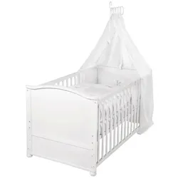 roba Komplettbett, (BxL): 79 cm x 153 cm, Holz, weiß - weiss