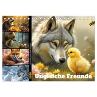 Calvendo Ungleiche Freunde (Tischkalender 2026 DIN A5 quer), CALVENDO