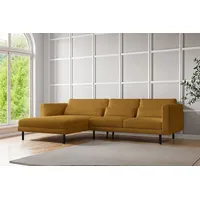 Fun Möbel Ecksofa Designersofa AGADA in Stoff Poso Senfgelb Ottomane Links