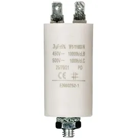 Fixapart 11003 Anlaufkondensator Betriebskondensator 3uF 3μF mit STECKER (Motorkondensator)
