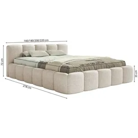 Selsey Polsterbett ¦ beige ¦ Maße (cm): B: 200 H: 72