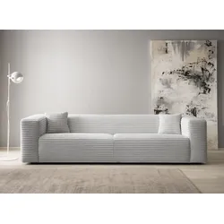 3-Sitzer ANDAS "BAKELS", grau (hellgrau), B:275cm H:66cm T:101cm, Sofas, trendiger Mega-Cord, in 3 Farben lieferbar