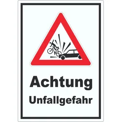 Aufkleber Auto und Fahrradfahrer Unfall A2 (420x594mm)