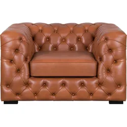 Chesterfield-Sessel "Kalina Sessel", braun (cognac), B:110cm H:67cm T:98cm, GUIDO MARIA KRETSCHMER HOME & LIVING, Sessel, mit klassischer Chesterfield-Knopfheftung, sehr hochwertige Qualität