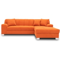DOMO Collection Capri Ecksofa | Eckcouch in L-Form, Polsterecke Sofa Garnitur, orange, 239x152x75 cm