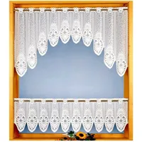 Heimtexland ® Scheibengardine Bogen Set 2-teilig Jacquard Ranke Deko