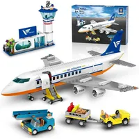 luxuskollektion Spielzeug-Adventskalender Großes City Flugzeug-Bauspielzeug mit LED-Licht 53,5cm x 17cm und 2