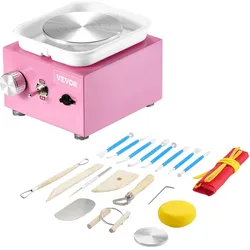 VEVOR Mini-Töpferscheibe Elektrische Keramik-Radmaschine 320U/min Rosa Kinder