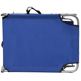 vidaXL Sonnenliege 189 x 58 x 27 cm blau inkl. Sonnendach klappbar