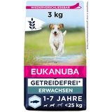 Eukanuba Hundefutter getreidefrei mit Fisch für kleine und mittelgroße Rassen - Trockenfutter für ausgewachsene Hunde, 3 kg
